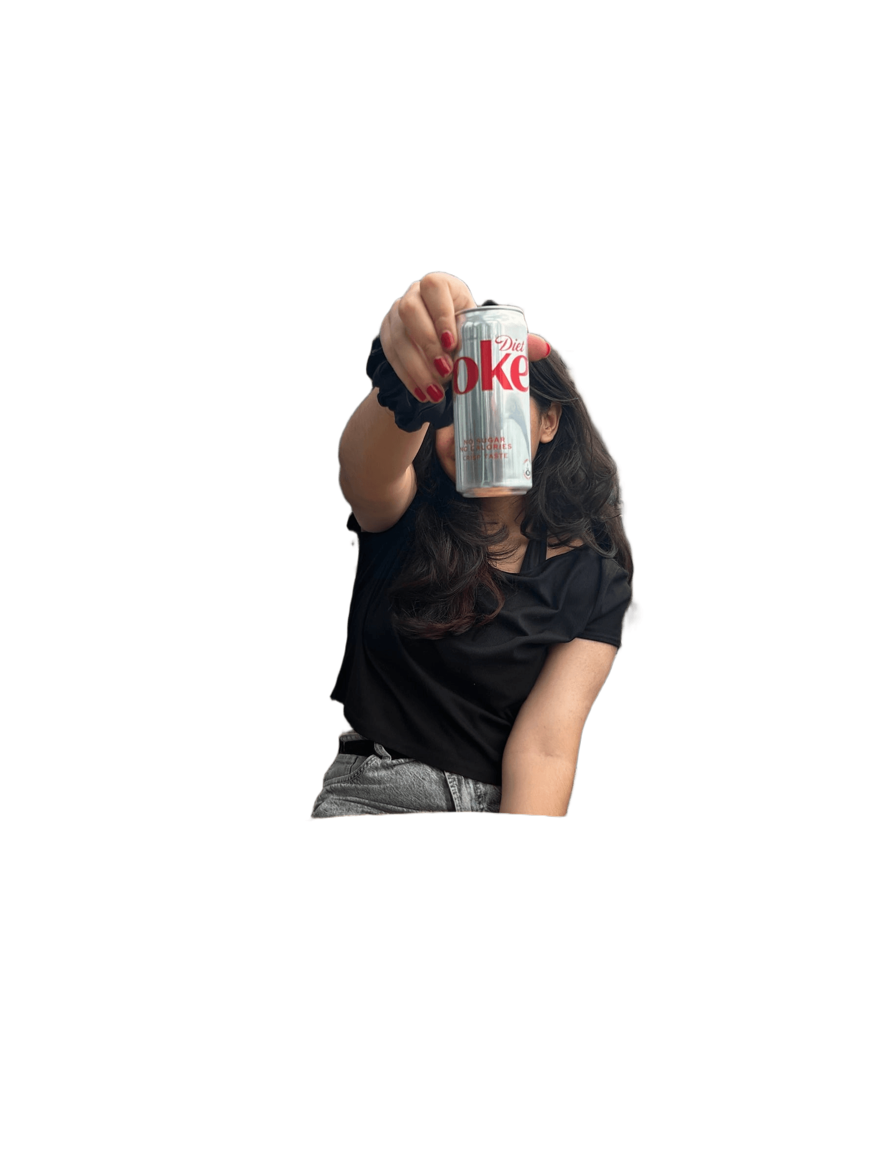 AI Background Removal: Person Holding Diet Coke Can