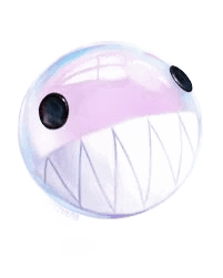 Remove Background from Pink Bubble Character Art | BgRemovit AI