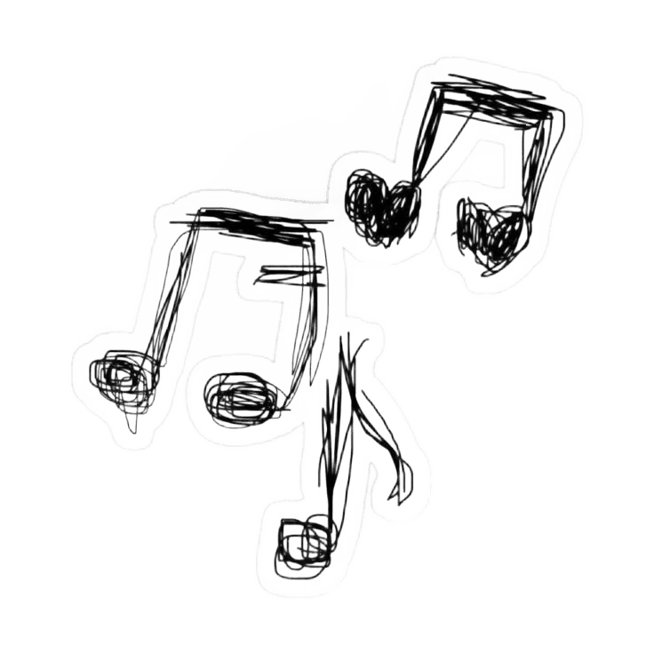 Transparent Scribbled Music Notes - AI Background Removal