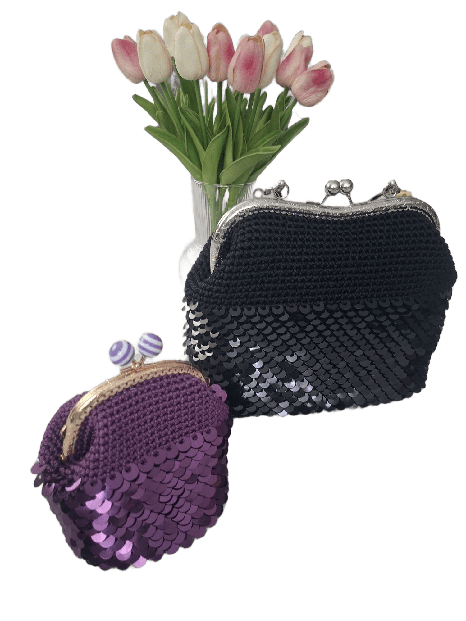 AI Background Removal: Sequin Purses & Tulips | BgRemovit