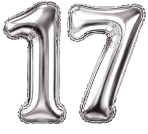 Remove Background from Silver Number 17 Balloons | BgRemovit