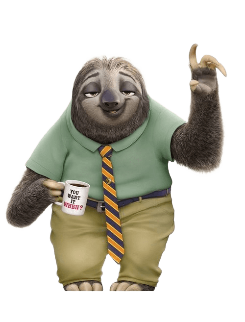 Flawless AI Background Removal for Cartoon Sloth Character