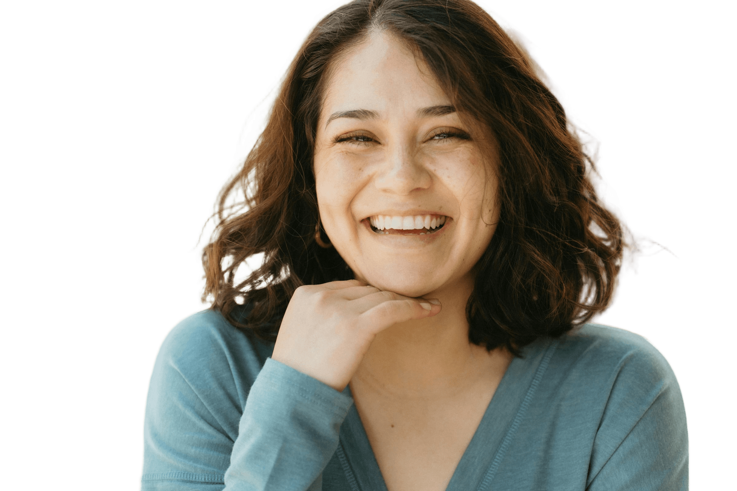 Remove Background from Smiling Woman Portrait | BgRemovit AI