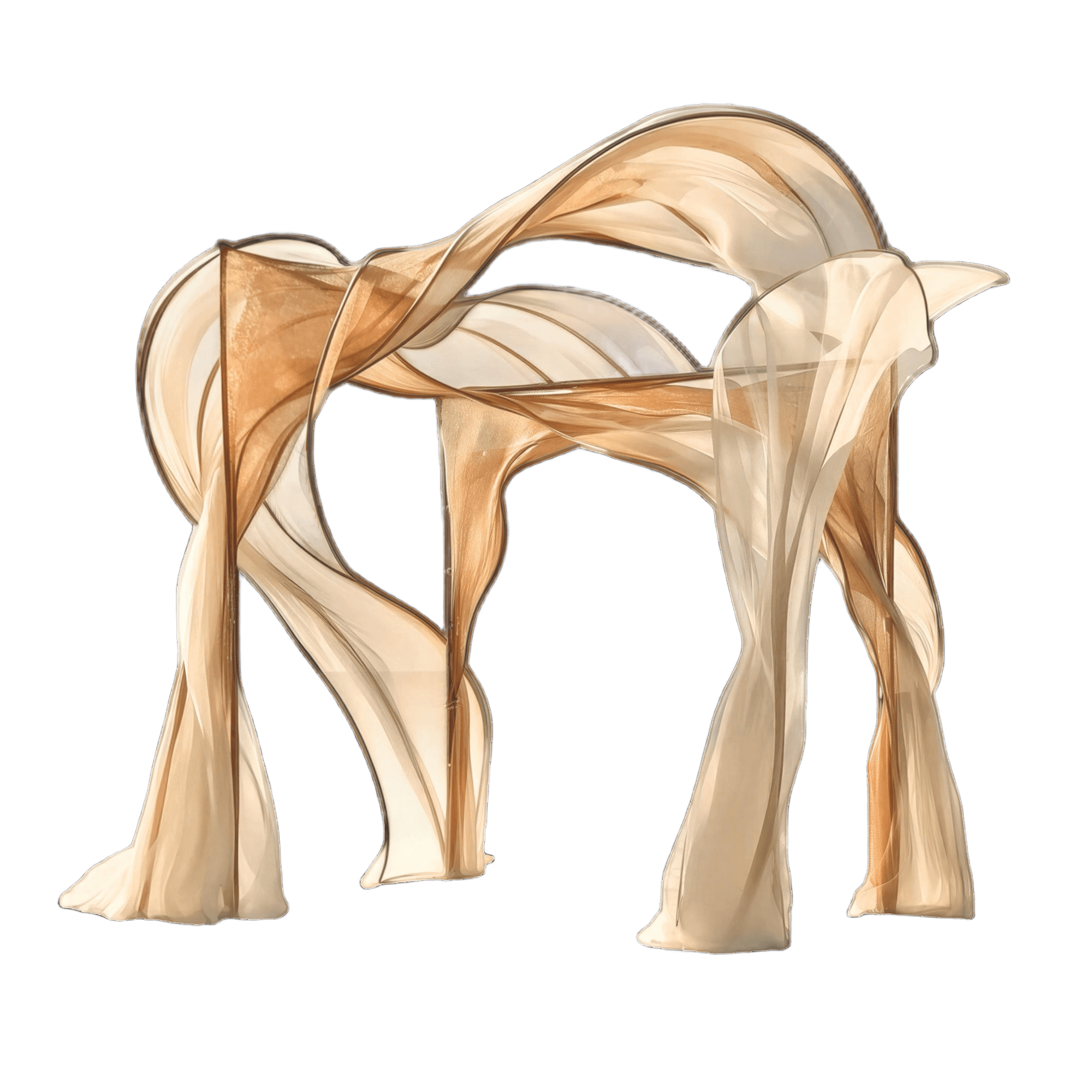 AI Background Removal: Translucent Fabric Sculpture