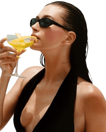 AI Removes Background from Woman Drinking Cocktail Photo | BgRemovit