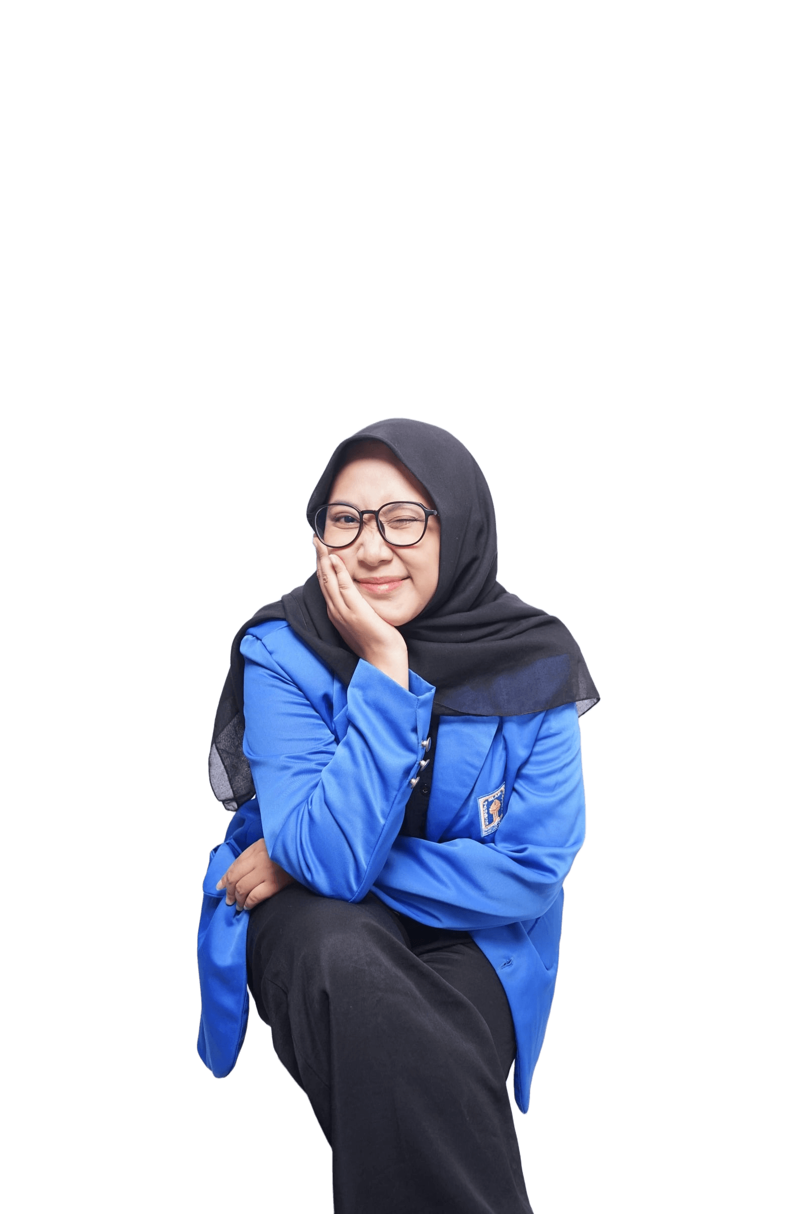 AI Background Removal: Woman in Hijab & Blue Jacket