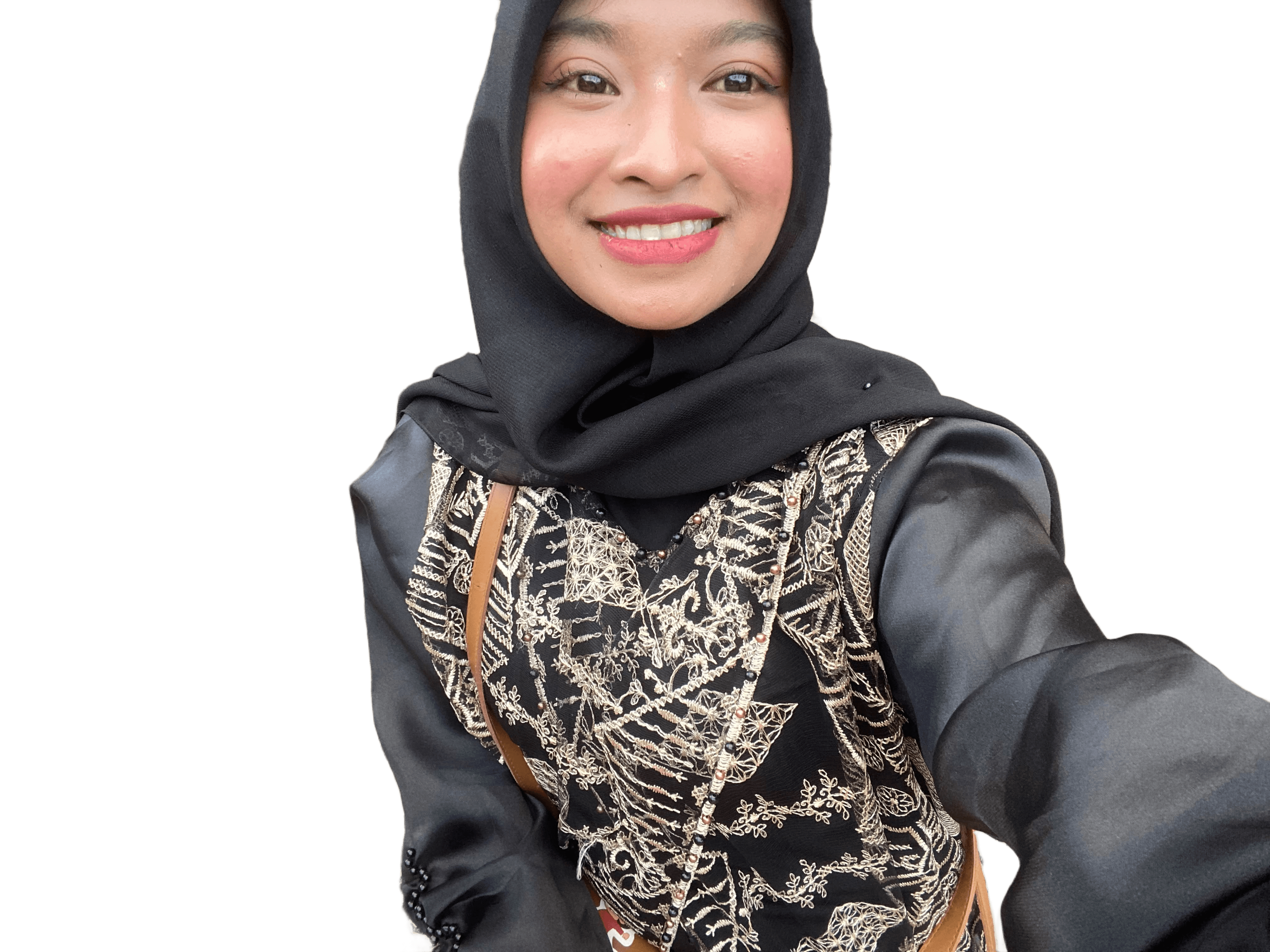 Seamless AI Background Removal for Woman in Hijab Selfie | BgRemovit