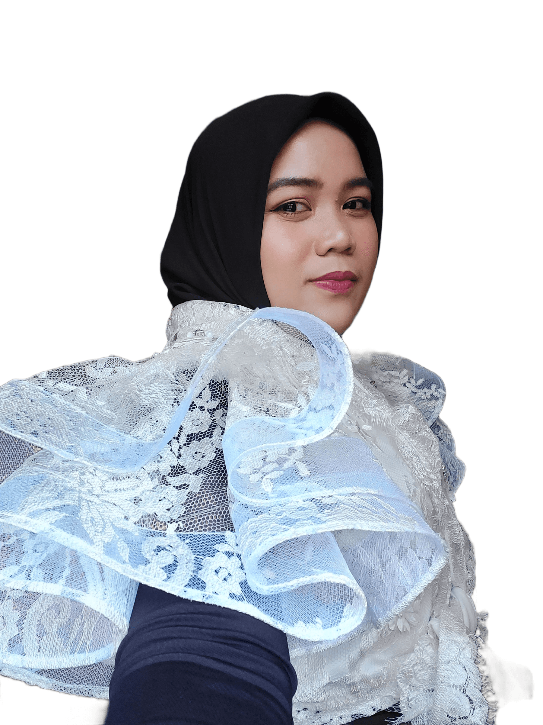 AI Background Removal: Woman in Lace Hijab | BgRemovit
