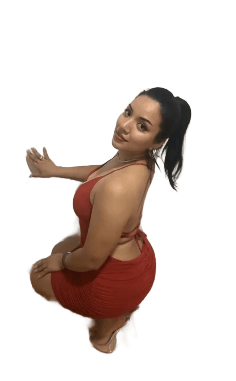 Perfectly Isolate Subjects: Woman in Red Dress Background Removed with AI Precision