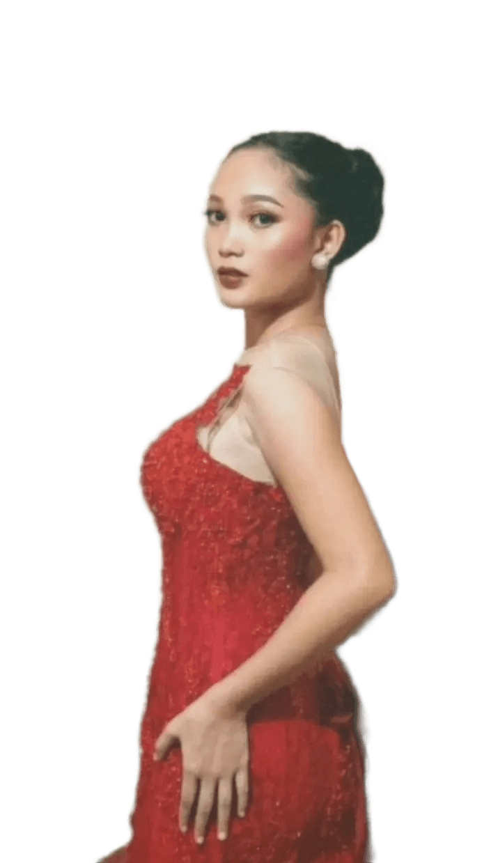 Remove Background from Woman in Red Dress with Sheer Fabric