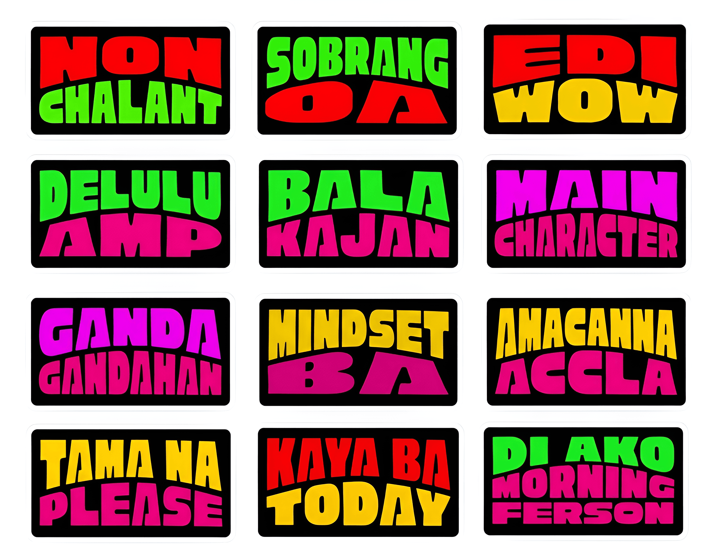 AI Upscale & Sharpen Colorful Filipino Text Labels
