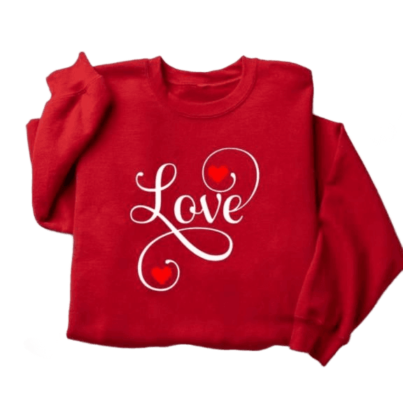 Instantly Remove Background from Your Red 'Love' Sweatshirt