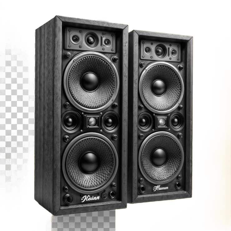 AI Removes Background from Hi-Fi Speakers with Shadow