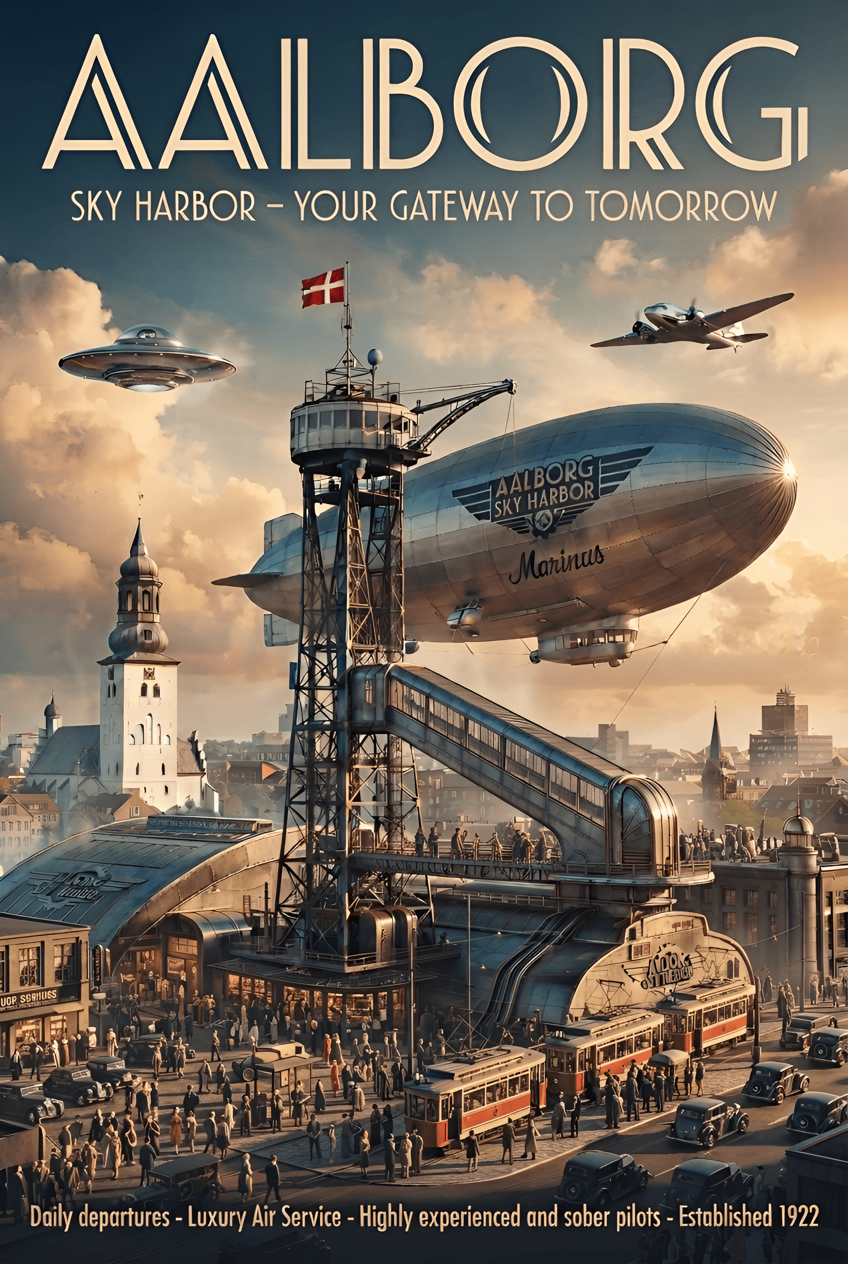 Upscale Aalborg Sky Harbor Poster | AI Image Enhancement