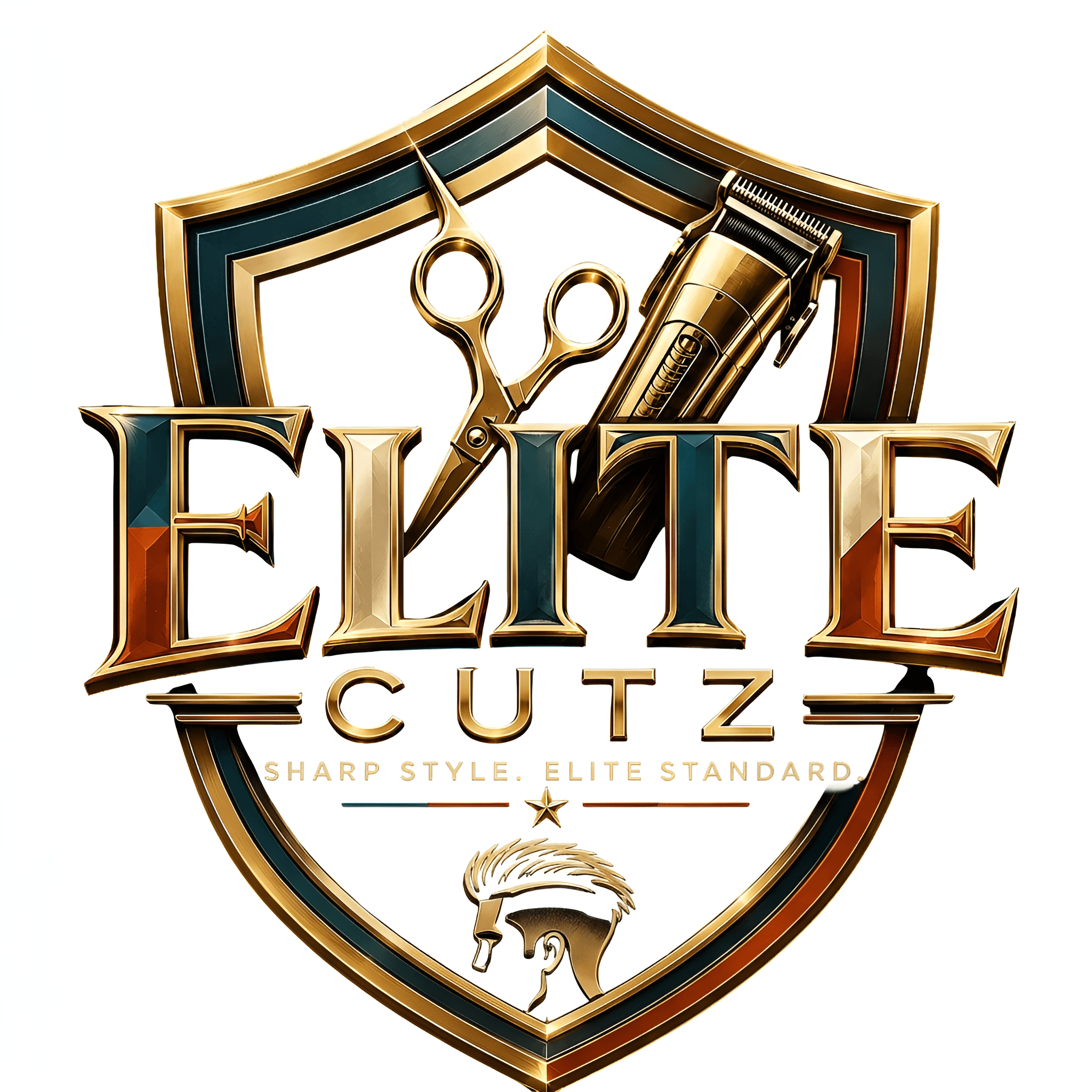 Upscale Elite Cutz Barber Logo | AI Image Enhancer