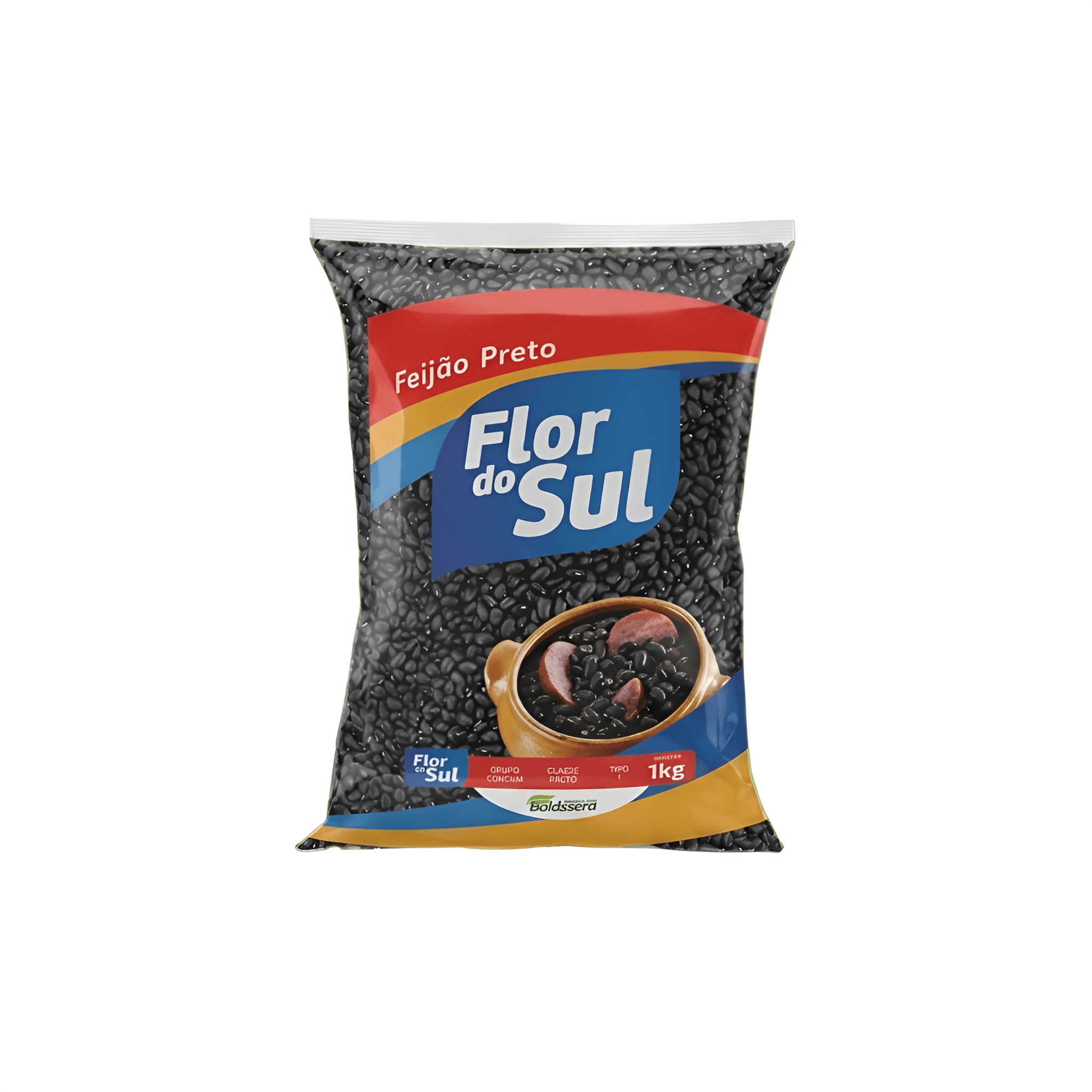 AI Upscale Flor do Sul Black Beans Packaging | Enhanced Product Photo