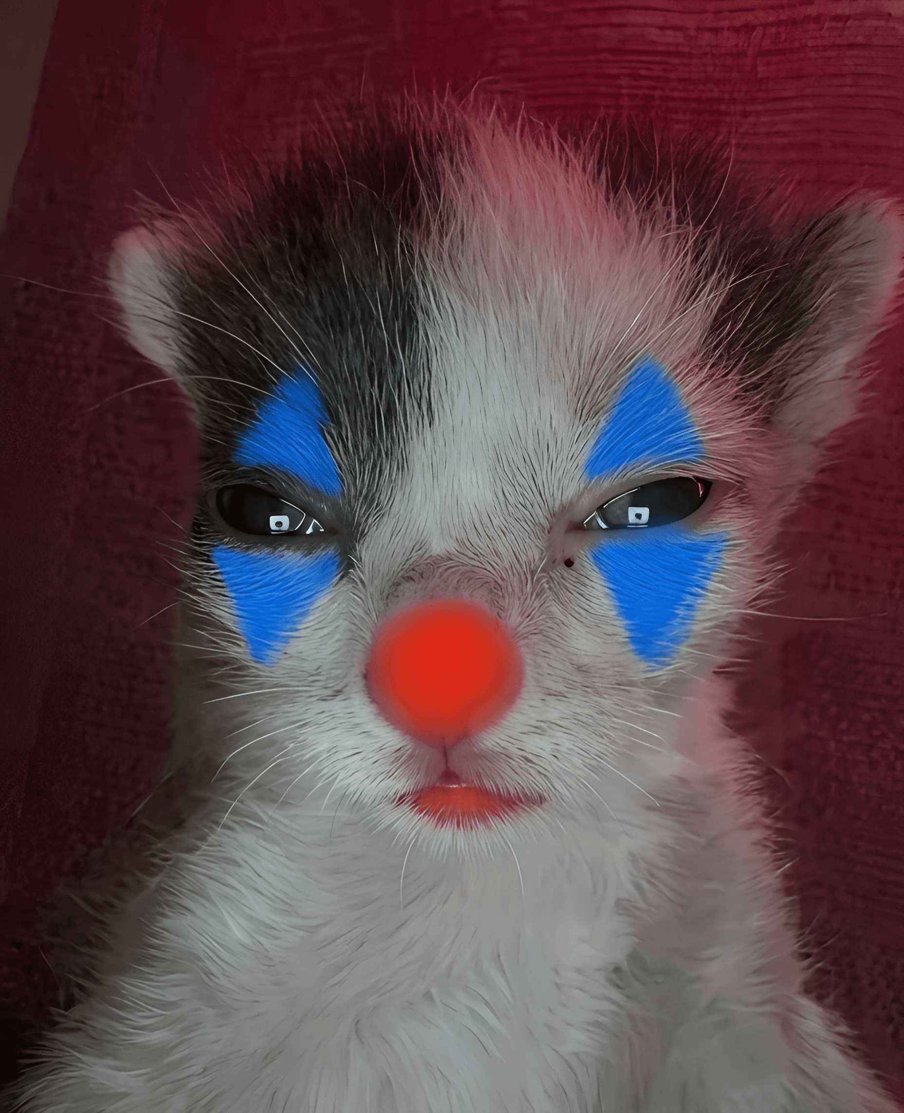 Transform Blurry Memories: AI Upscales Clown Kitten to Stunning Detail