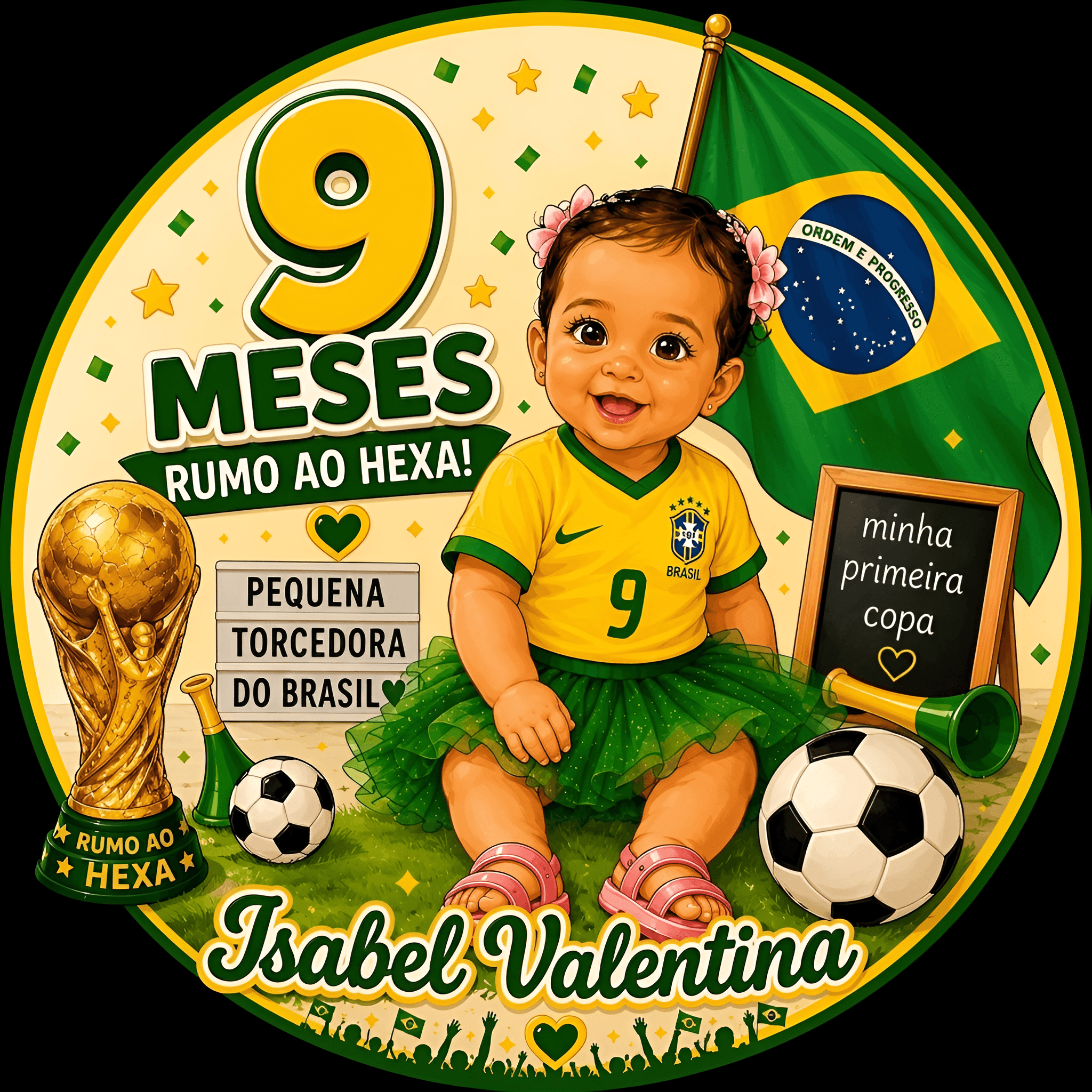 Celebrate Every Detail: Brazil Baby Soccer Graphic Enhanced