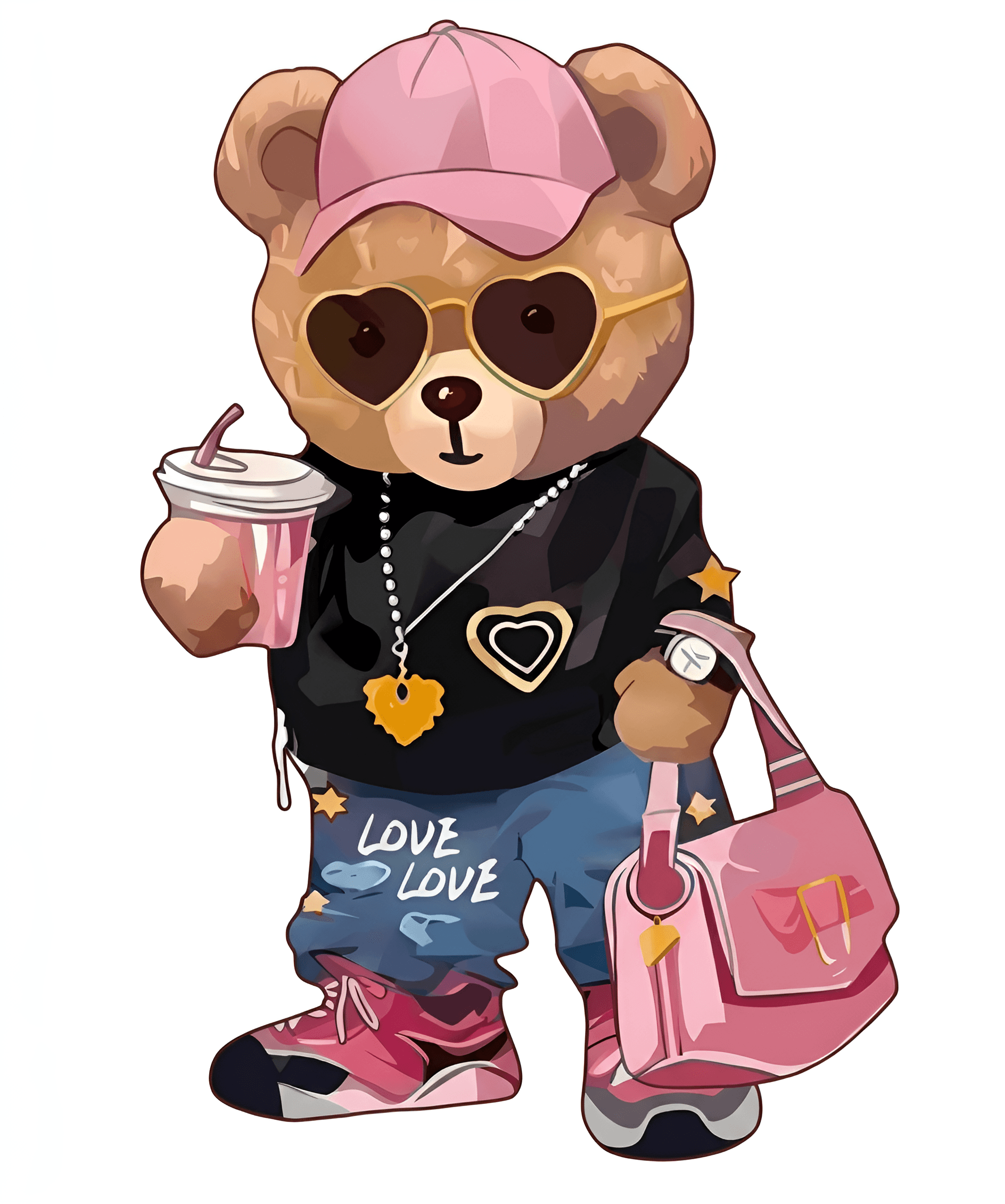 Upscale Cartoon Bear Illustration | AI Image Enhancer