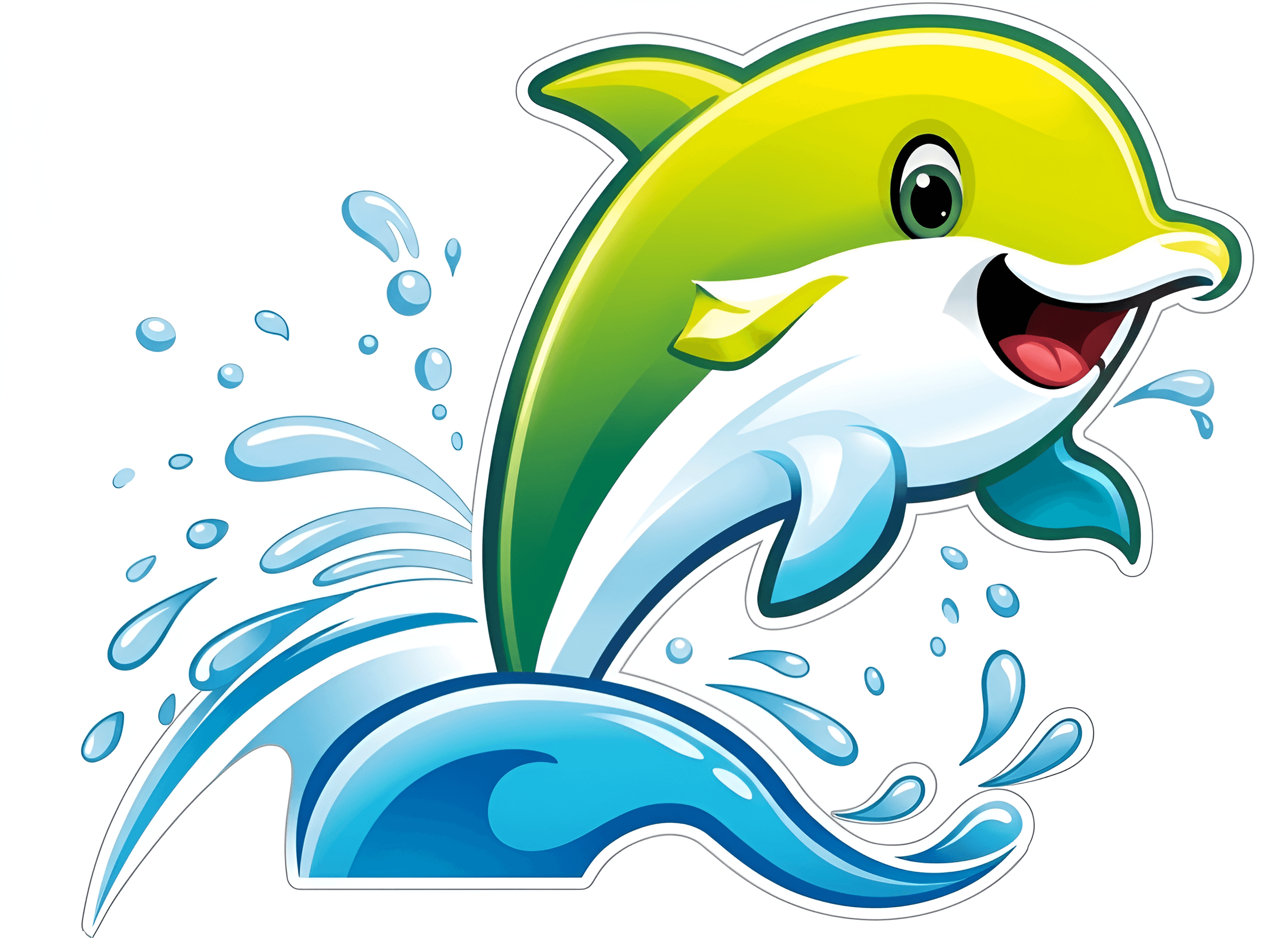 Transforming Illustrations: AI Upscales Cartoon Dolphin to Perfection