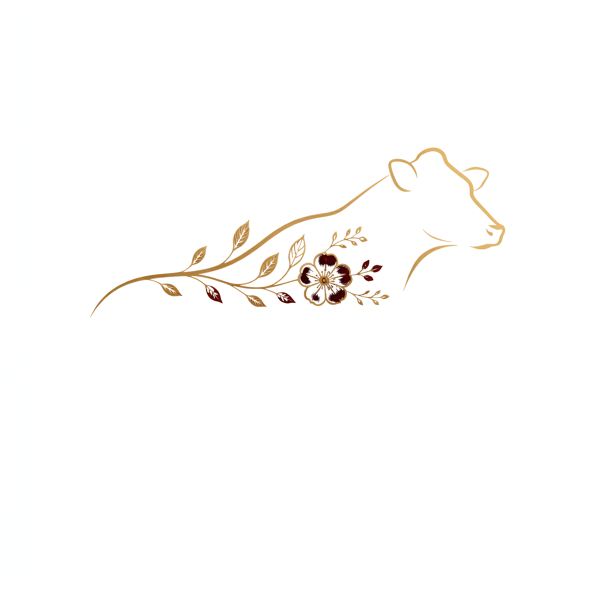 Upscale Cow Floral Logo | Enhance Line Art Graphics with AI