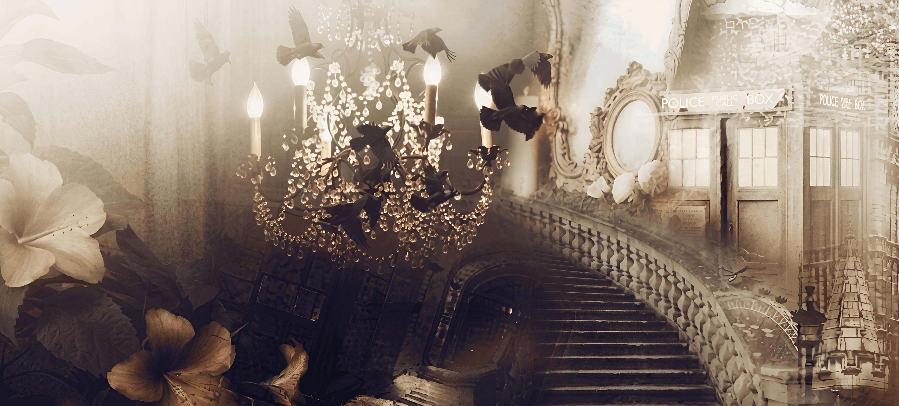 AI Image Enhancement: Dreamy Fantasy Collage Upscaled