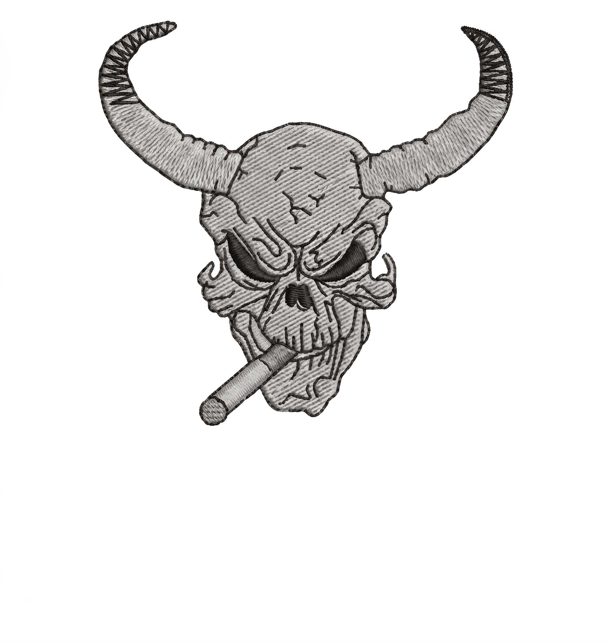 Upscale Embroidered Skull Design | AI Image Enhancer for Art