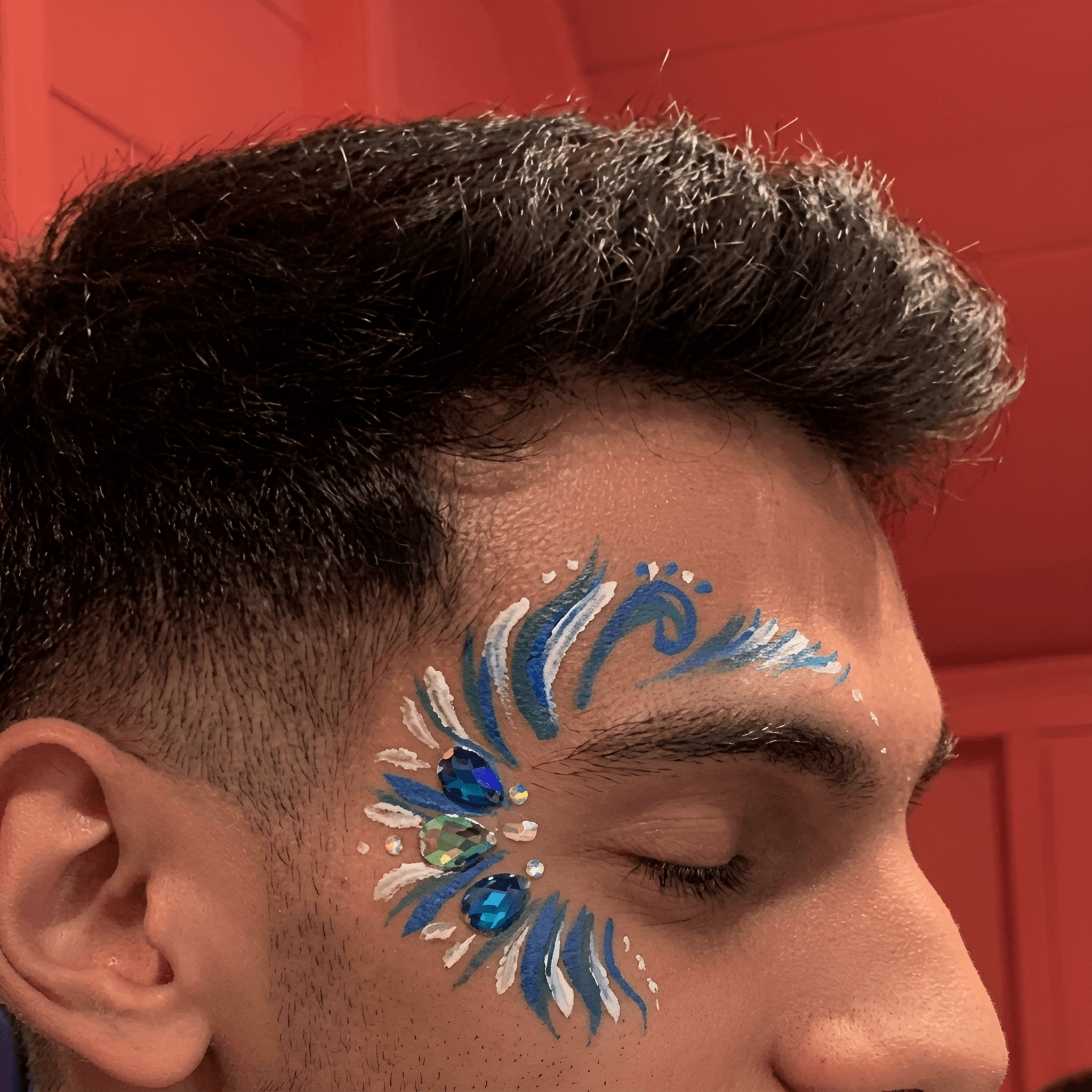 Upscale Face Paint Art: Sharpen Details & Rhinestones with AI