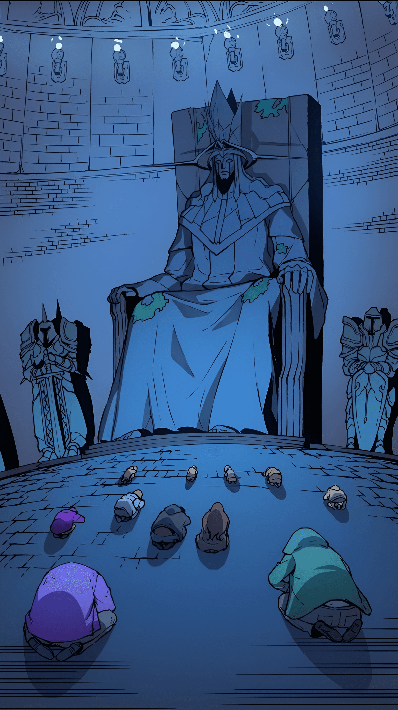 AI Upscale Manga Art: Throne Room Detail Enhancement