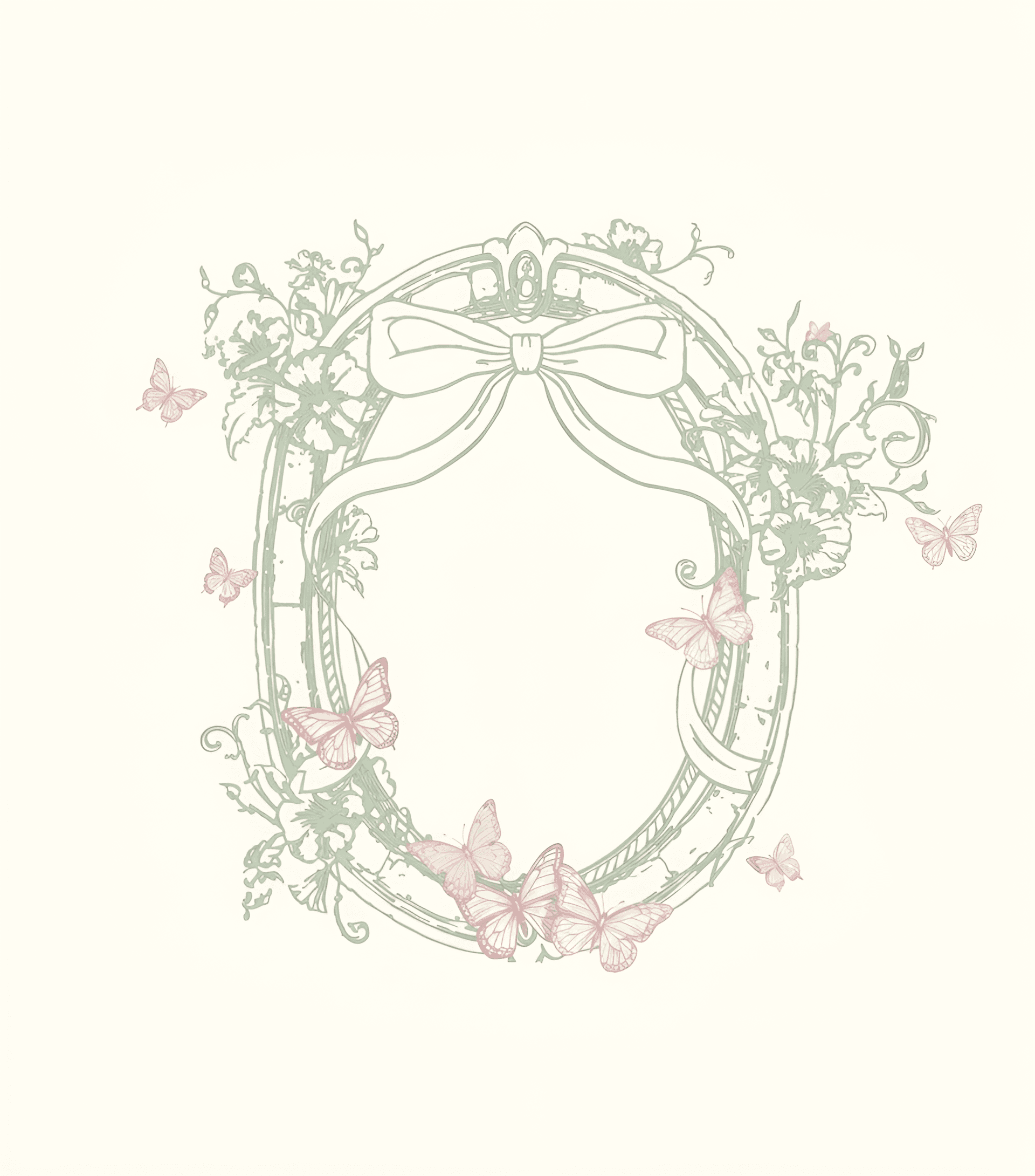 AI Upscaling for Delicate Pastel Butterfly Frame Art | BgRemovit