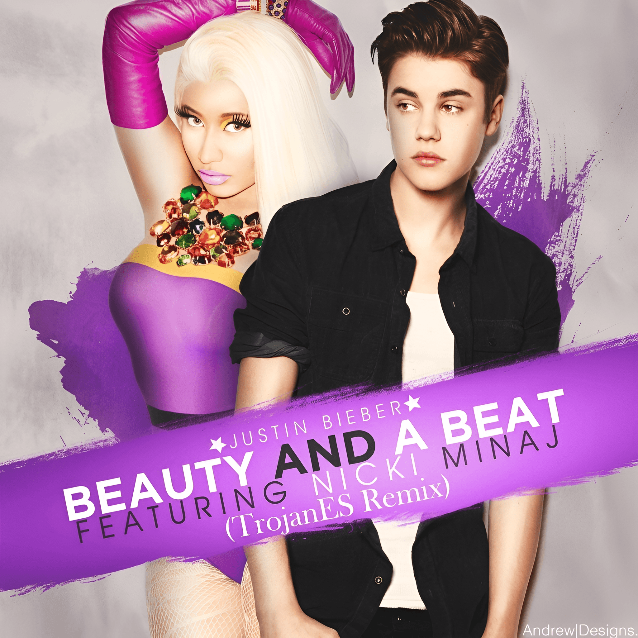 AI Image Enhancer: Upscale Justin Bieber & Nicki Minaj Album Art