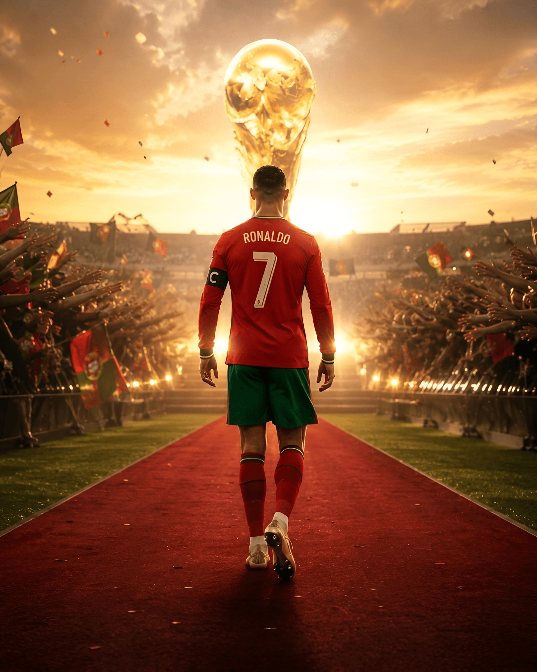 Upscale & Sharpen Ronaldo Stadium Photo | BgRemovit AI Image Enhancer