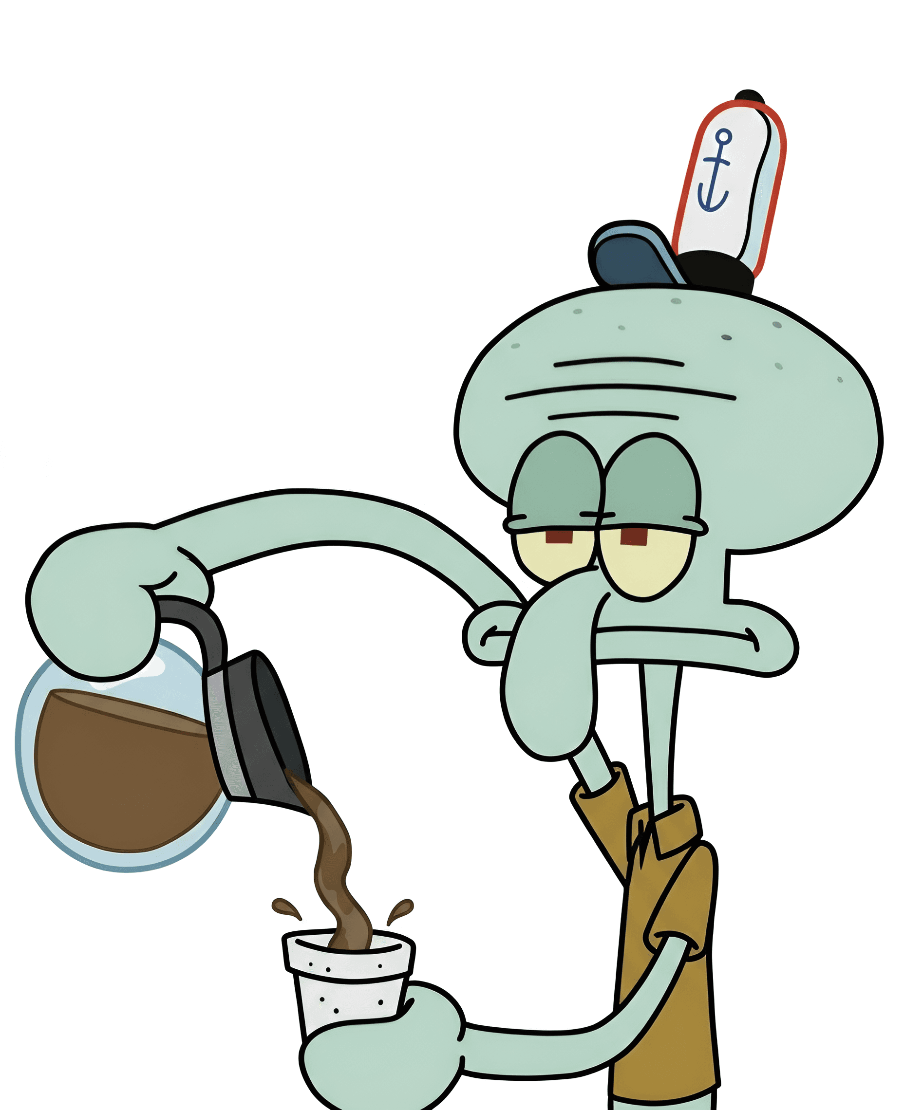 Upscale Squidward Cartoon Image with AI | BgRemovit Image Enhancer