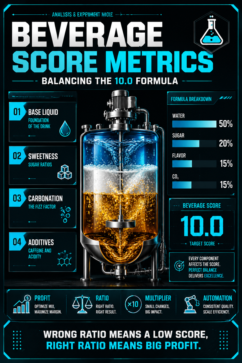 Analysis Report Poster: Beverage Score Metrics and Ratios