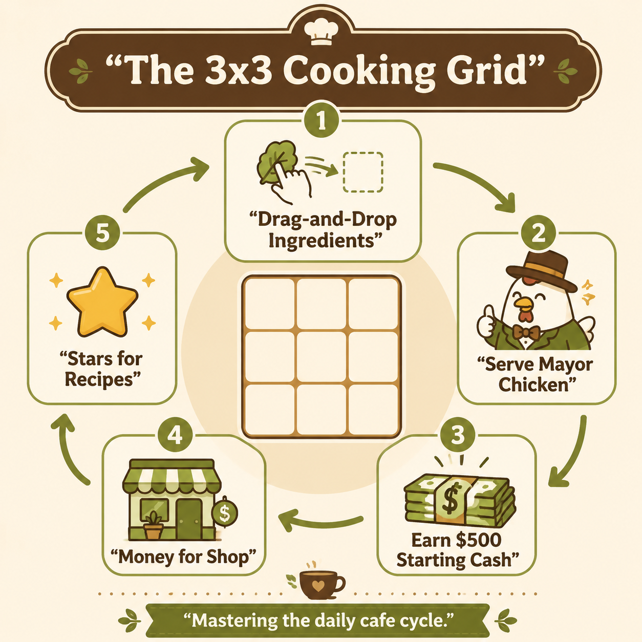 Infographic: The 3x3 Cooking Grid mechanics