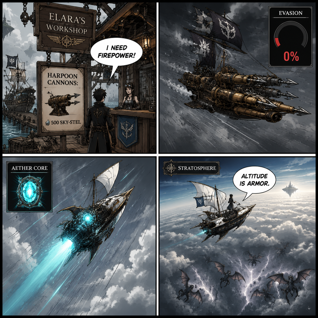 Comic Grid: The Harpoon Cannon Trap vs Aether Core Evasion