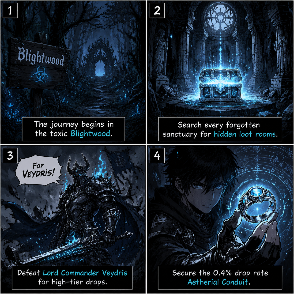 Comic Grid: Farming route for the best relics in Blightwood.
