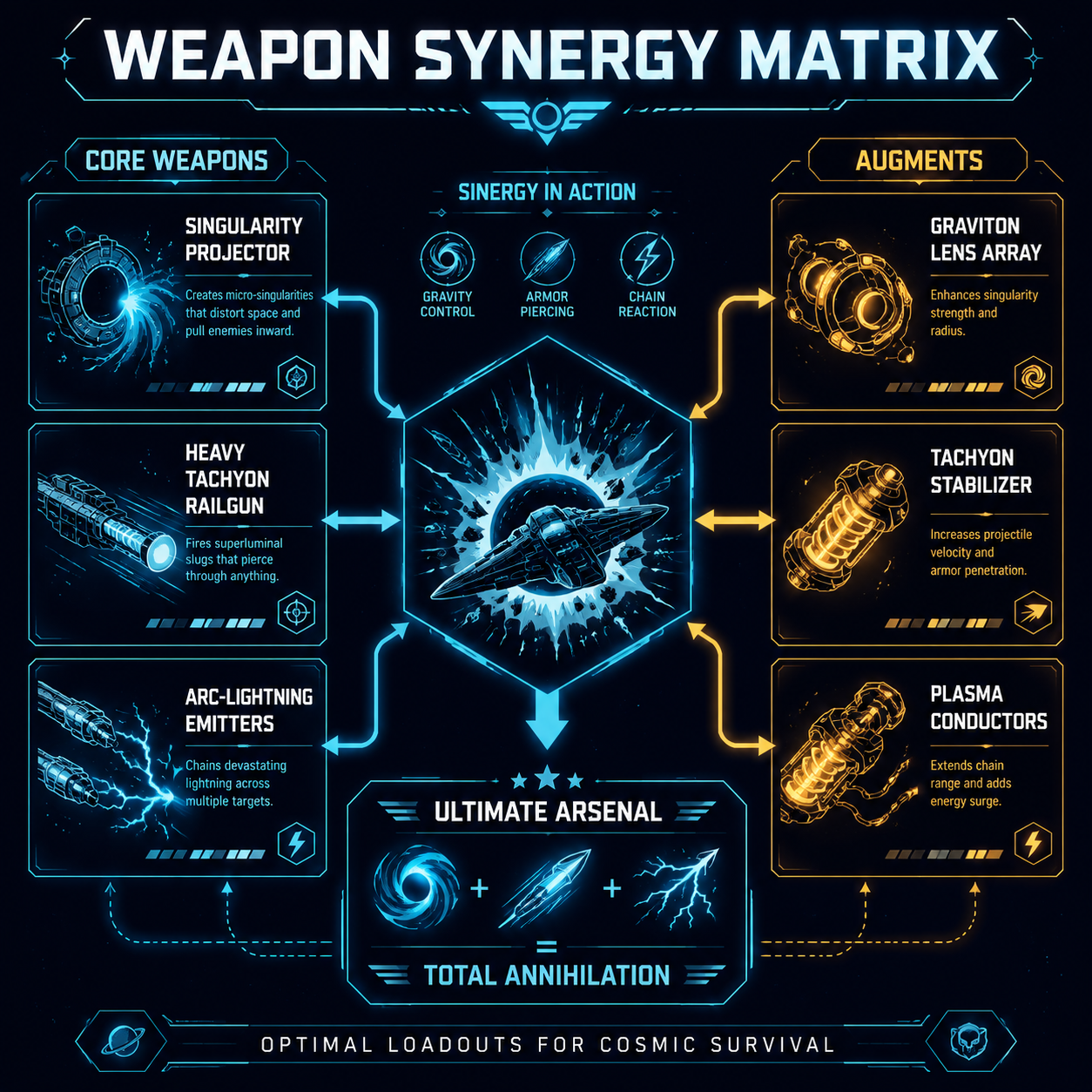 Infographic: Starforged Legacy core weapon tier list and synergy