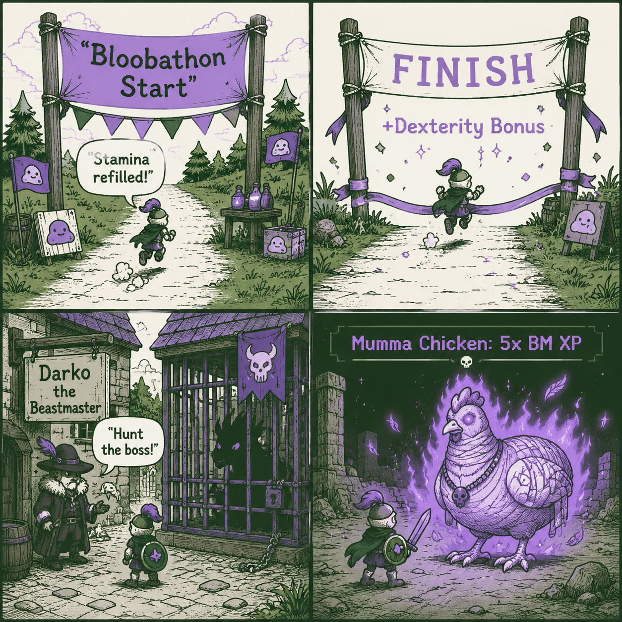 Comic Grid: Bloobathons and Darko's Beastmastery assignments