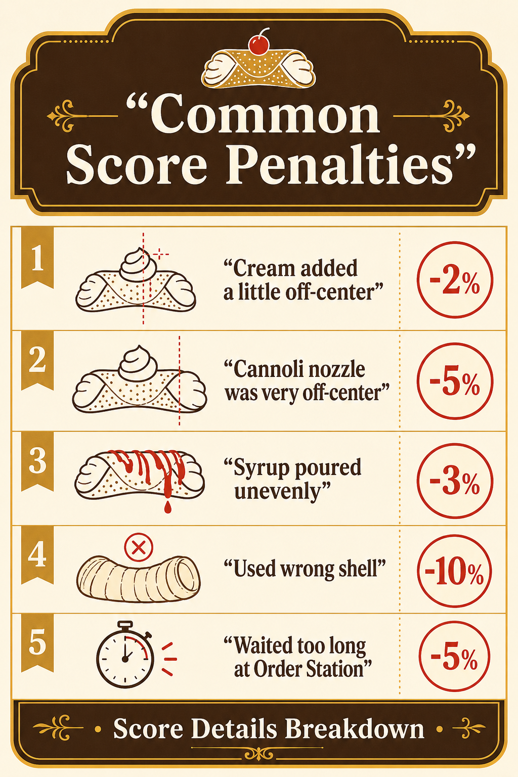 INFOGRAPHIC: Common score penalties and percentage deductions.
