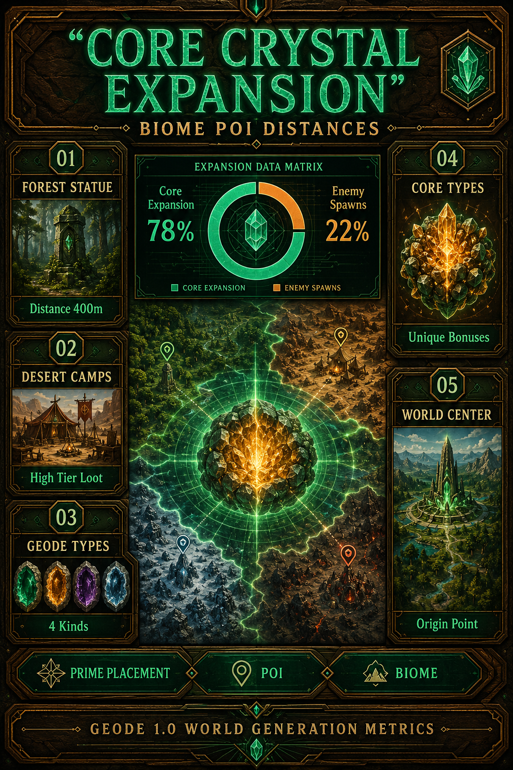 Analysis Report Poster: GEODE core types and biome expansion metrics