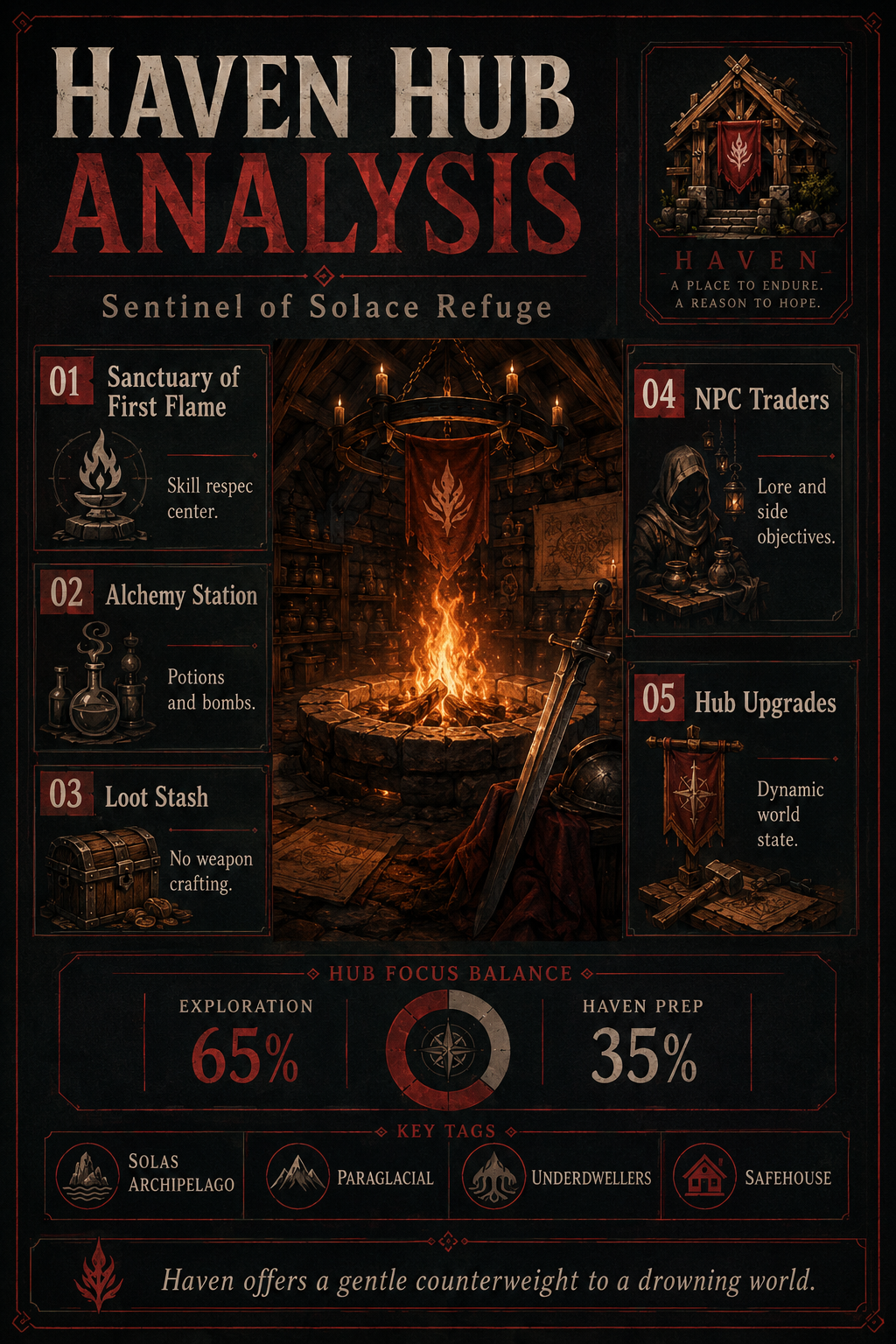 Analysis Report Poster: Breakdown of Haven hub guide Fatekeeper mechanics.