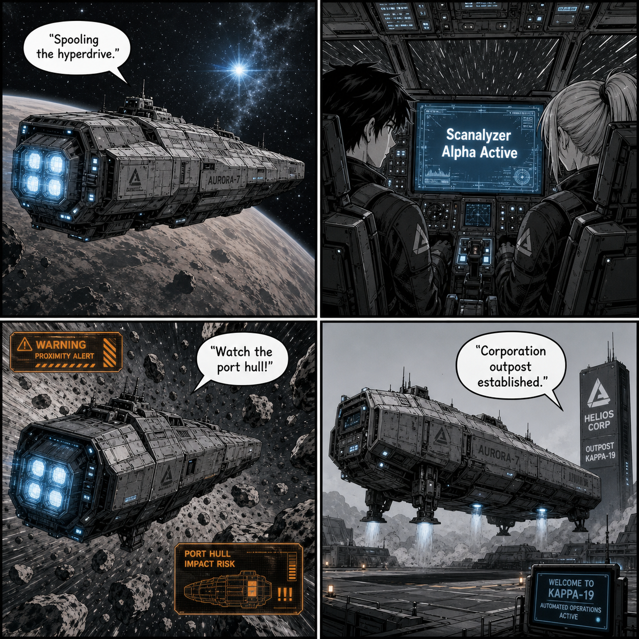Comic Grid: A coop jump sequence to a Blue Star