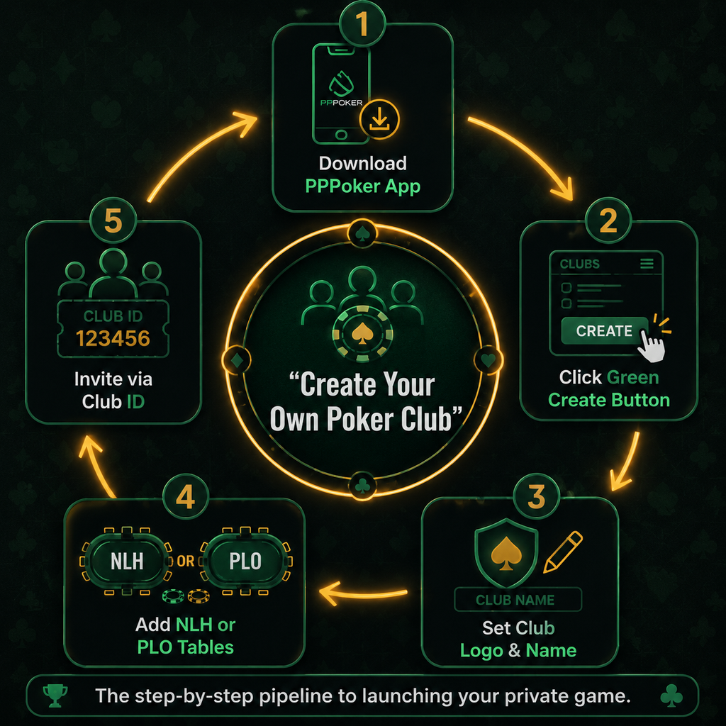 Infographic: how to set up Home Games PPPoker step-by-step