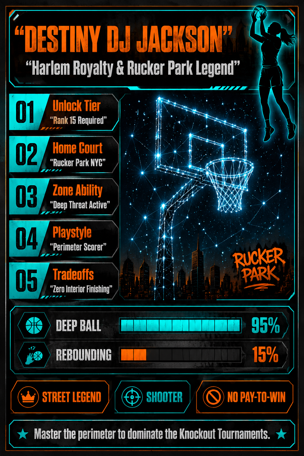 Analysis Report Poster: Destiny DJ Jackson profile and attributes