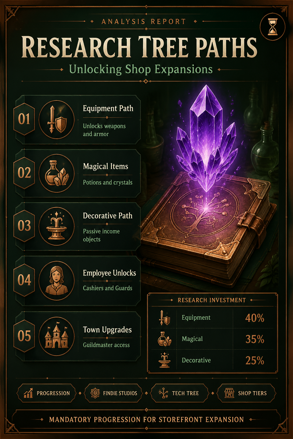 Analysis Report Poster: Research tree paths and requirements