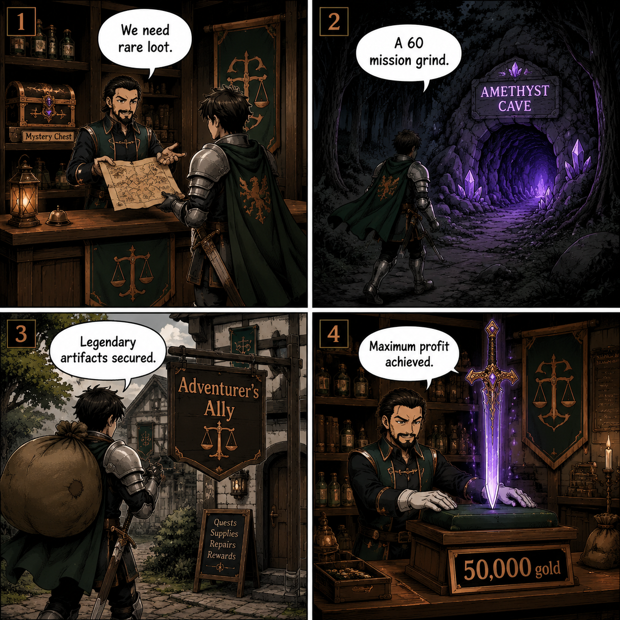 Comic Grid: Sending heroes on missions for legendary loot
