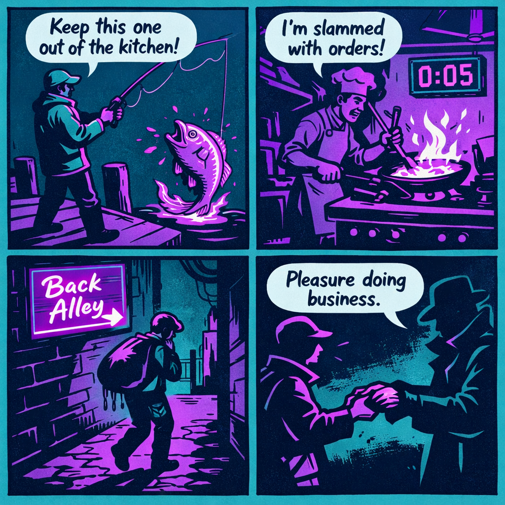Comic Grid: Co-op workflow for smuggling fish