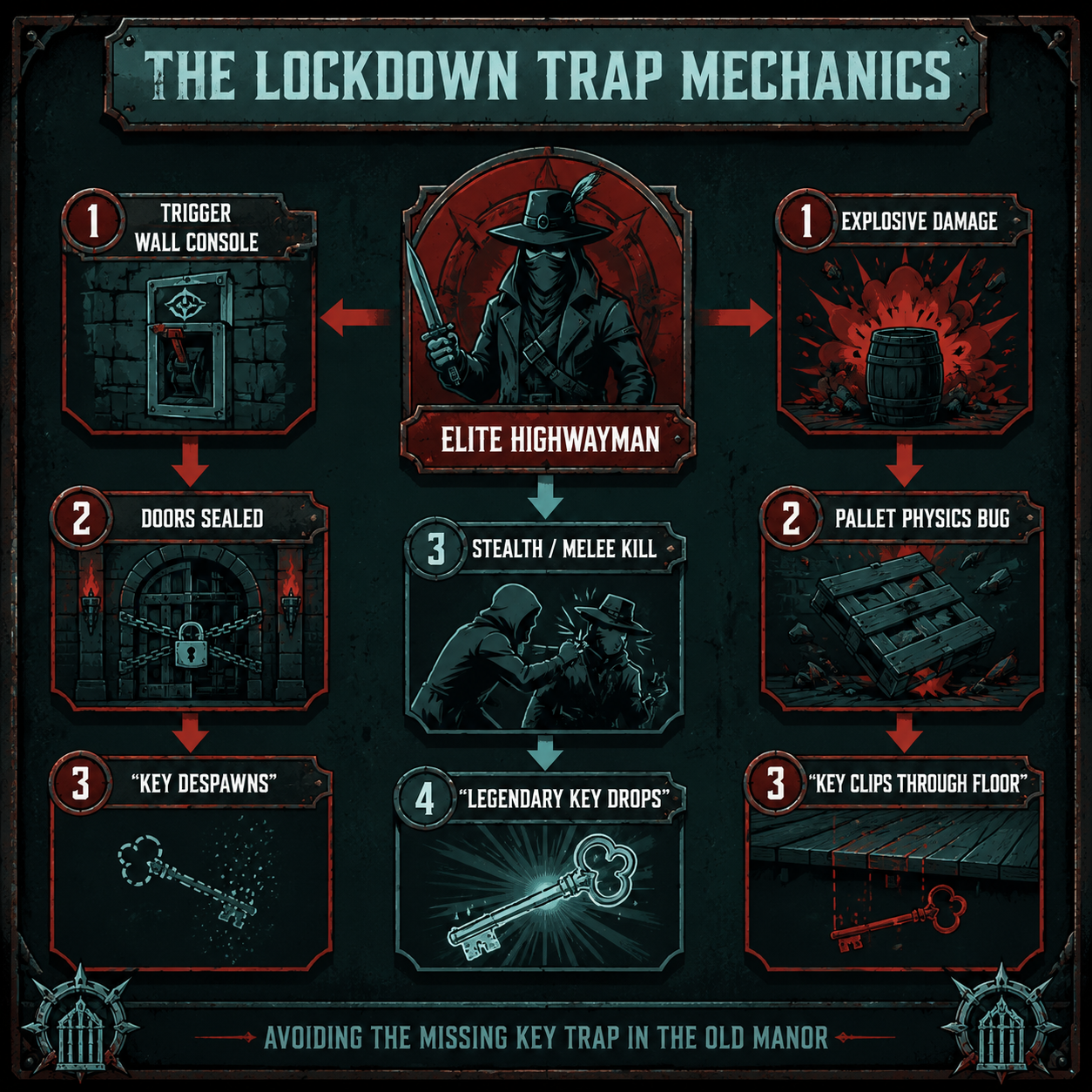 Infographic: The lockdown trap and physics bug causing the legendary weapon key missing Where the forest ends.