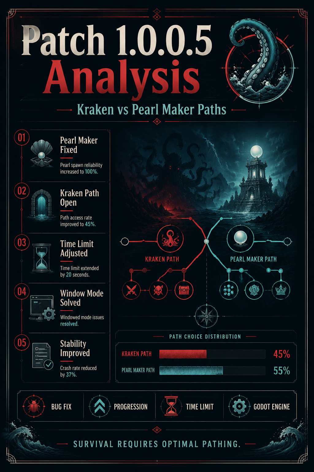 Analysis Report Poster: Kraken Path vs Pearl Maker Path statistics